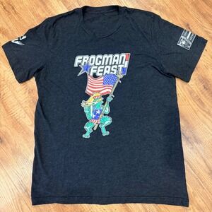 Thames Artwork Frogman Feast Navy SEAL Foundation Graphic T Mens Large Charcoal